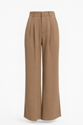 High-waist broek met wijde pijpen en vloeiende val