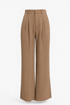 High-waist broek met wijde pijpen en vloeiende val