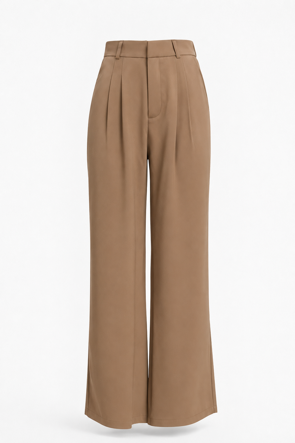 High-waist broek met wijde pijpen en vloeiende val
