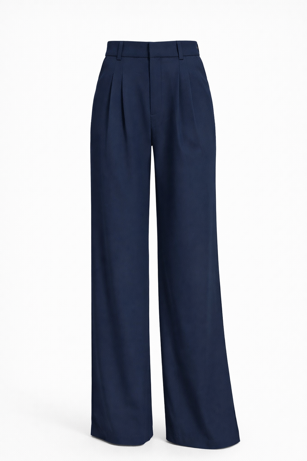 High-waist broek met wijde pijpen en vloeiende val