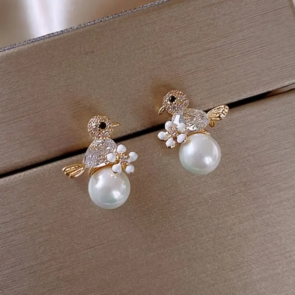 Bird and Pearl Earrings