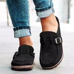 Faux Suede Buckle Strap Slingback Sandals