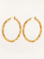 Twisted Gold-Tone Hoop Earrings, 40 mm