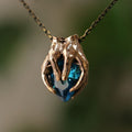 Blue Stone Embrace Pendant Necklace