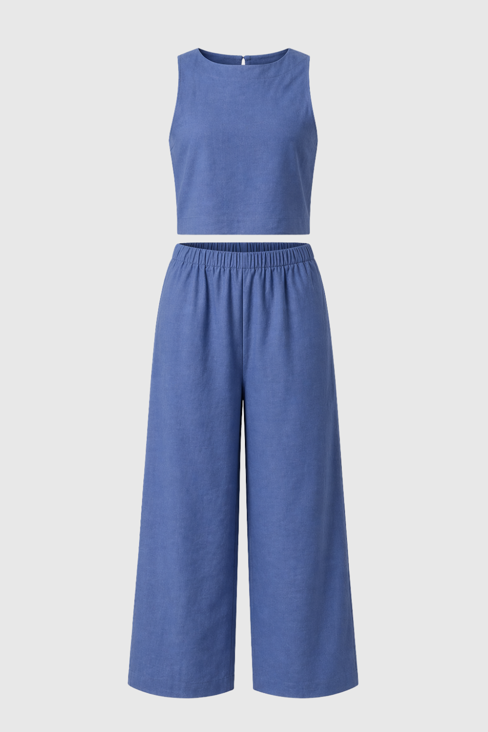 Two Piece Set with Flowing Fabric and Softly Tailored Shape