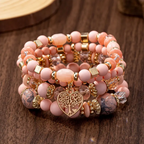 Pink Jasper Tree of Life Bracelet