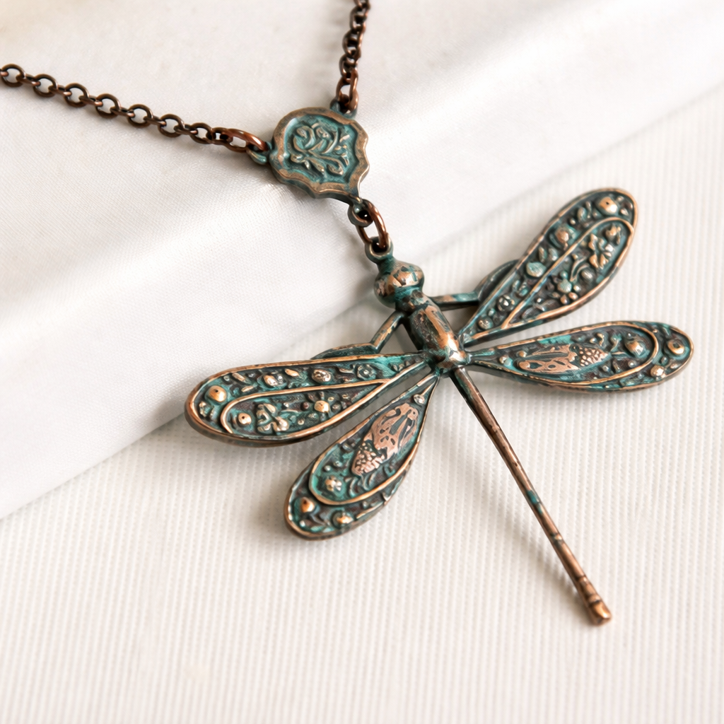 Bohemian Multicolour Bead Dragonfly Necklace