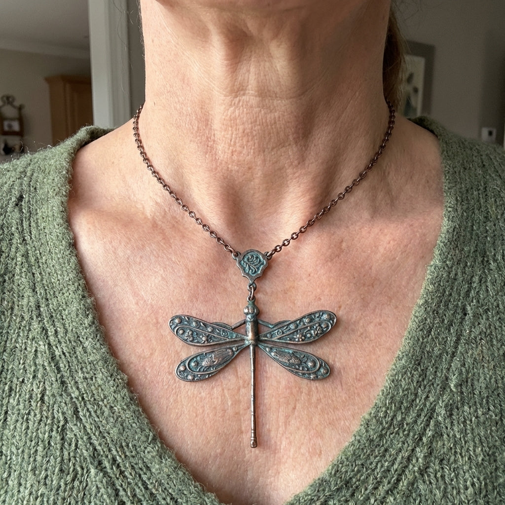 Bohemian Multicolour Bead Dragonfly Necklace