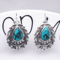 Bohemian vintage filigraan oorbellen met turquoise hanger