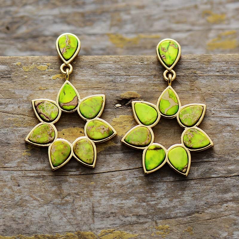 Handcrafted Bohemian Sea Sediment Jasper Stud Earrings