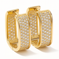 Square Pavé Huggie Earrings