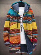 Gebreid vest met artistiek dessin en ontspannen oversized val