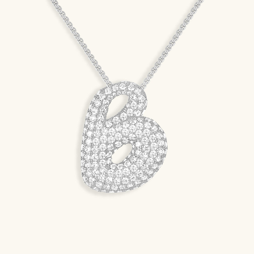 Pavé Bubble Initial Necklace