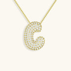 Pavé Bubble Initial Necklace