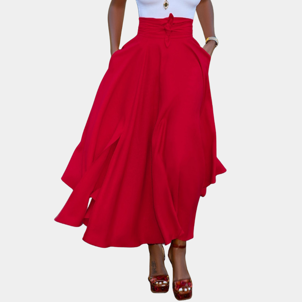 Tie-Waist Wide-Leg Trousers