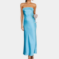 Strapless Open-Back Fitted Evening Maxi Dress