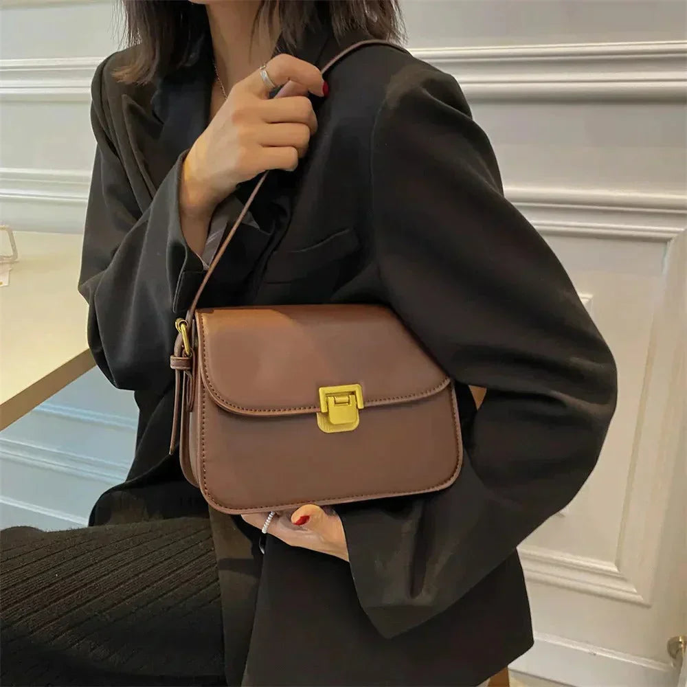 Compact Premium Vegan Leather Shoulder Bag