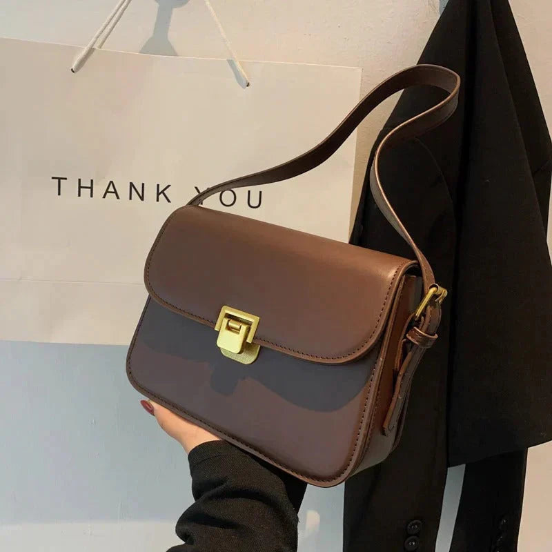 Compact Premium Vegan Leather Shoulder Bag