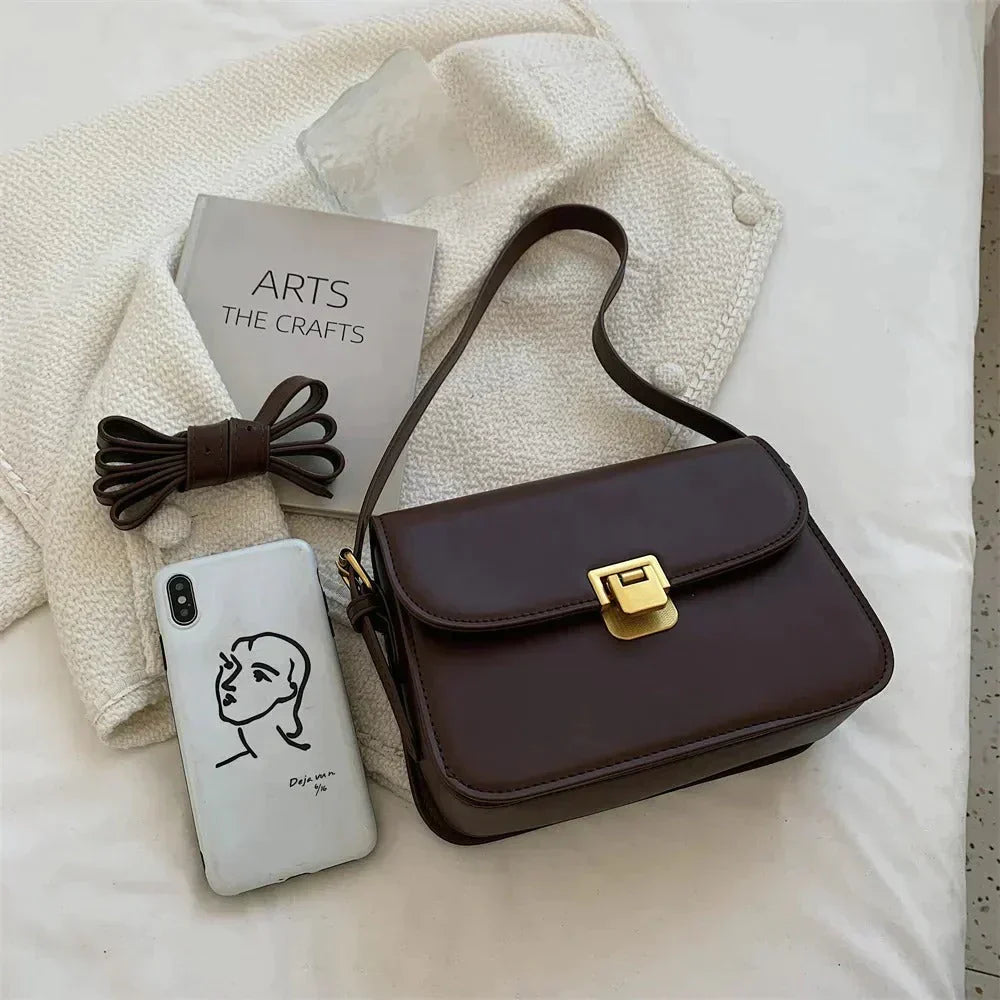 Compact Premium Vegan Leather Shoulder Bag