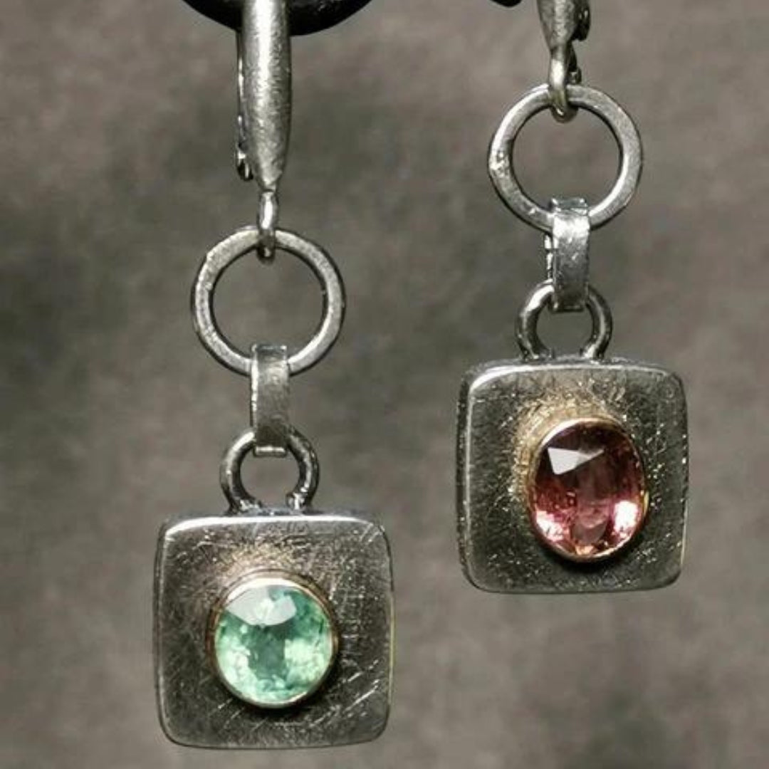Silver-Tone Boho Cubic Zirconia Earrings