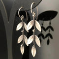 Silver-Tone Boho Leaf Dangle Earrings