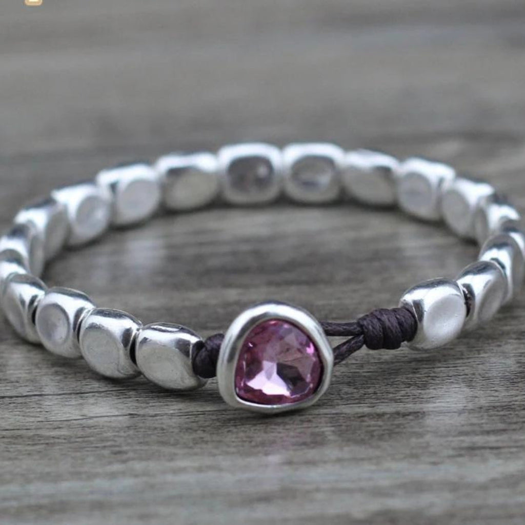 Armband met kristalsteen van sterling zilver