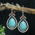 Silver-Tone Opal-Look Boho Drop Earrings