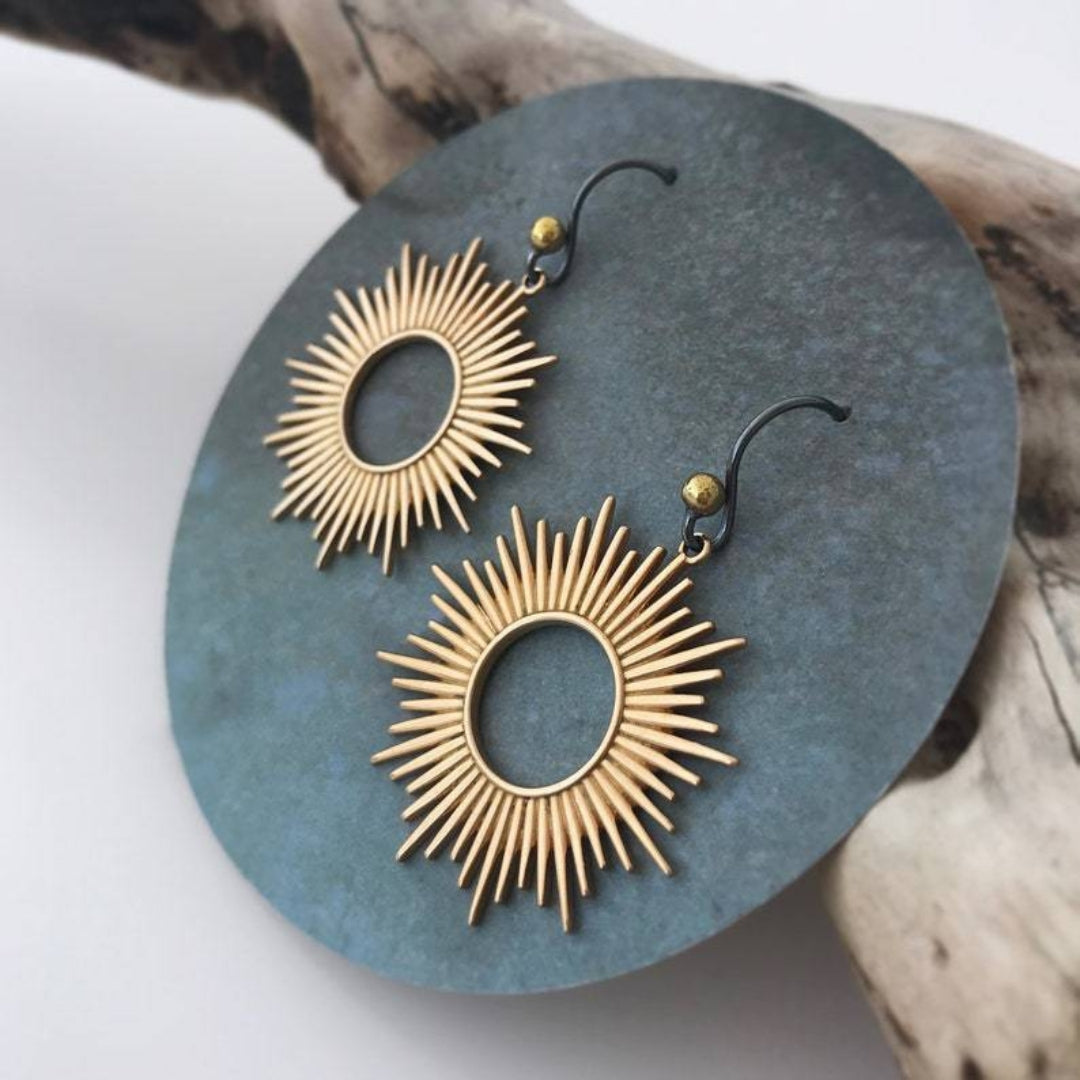 Boho Sun Silver-Tone Earrings