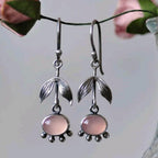 Boho oorbellen met kwartshanger in zilverkleur
