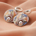 Pastel Acrylic Disc Earrings with Pearls