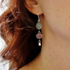 Silver-Tone Boho Two-Tone Crystal Earrings