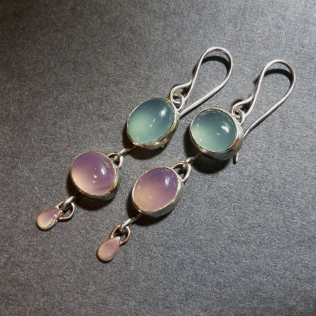 Silver-Tone Boho Two-Tone Crystal Earrings