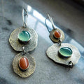 Silver-Tone Boho Earrings with Zirconia Rhinestones