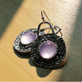 Silver-Tone Boho Star Crystal Earrings