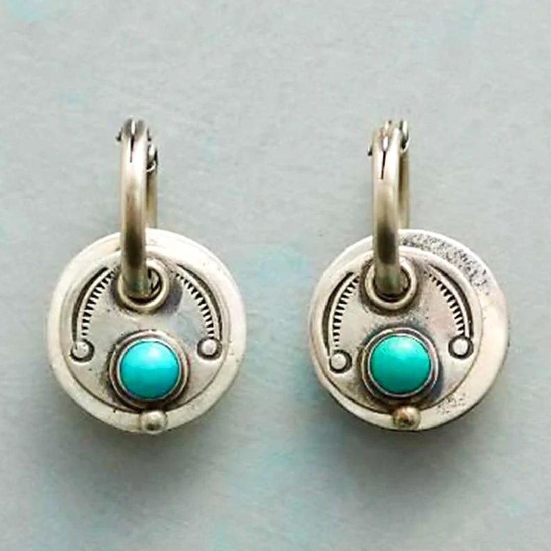 Boho Turquoise Opal-Look Earrings in Sterling Silver