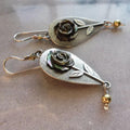 Silver-Tone Boho Rose Earrings
