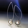 Silver-Tone Boho Pearl Pendant Earrings