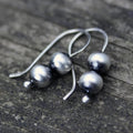 Boho Silver-Tone Pearl Earrings