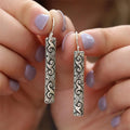 Silver-Plated Boho Mandala Earrings