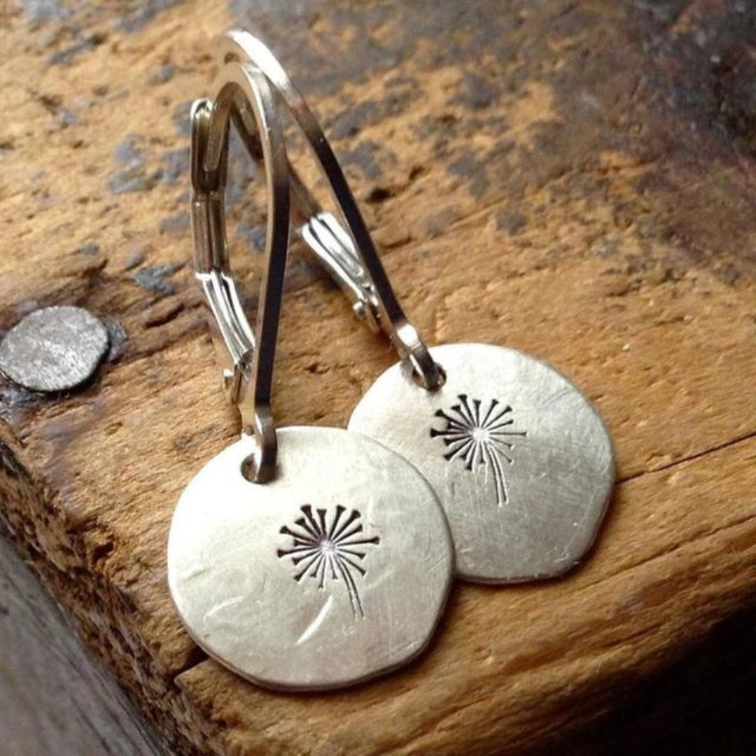 Silver-Plated Dandelion Earrings