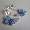 Vintage-Style Blue Butterfly Earrings