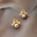 Bee and Pearl Earrings