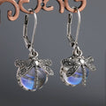 Spherical Dragonfly Earrings in Antique Silver Tone