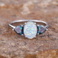 Boho ring met witte opaallook