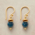 Vintage-Style Blue Lantern Gold-Tone Earrings