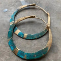 Vintage-Style Turquoise Hoop Earrings