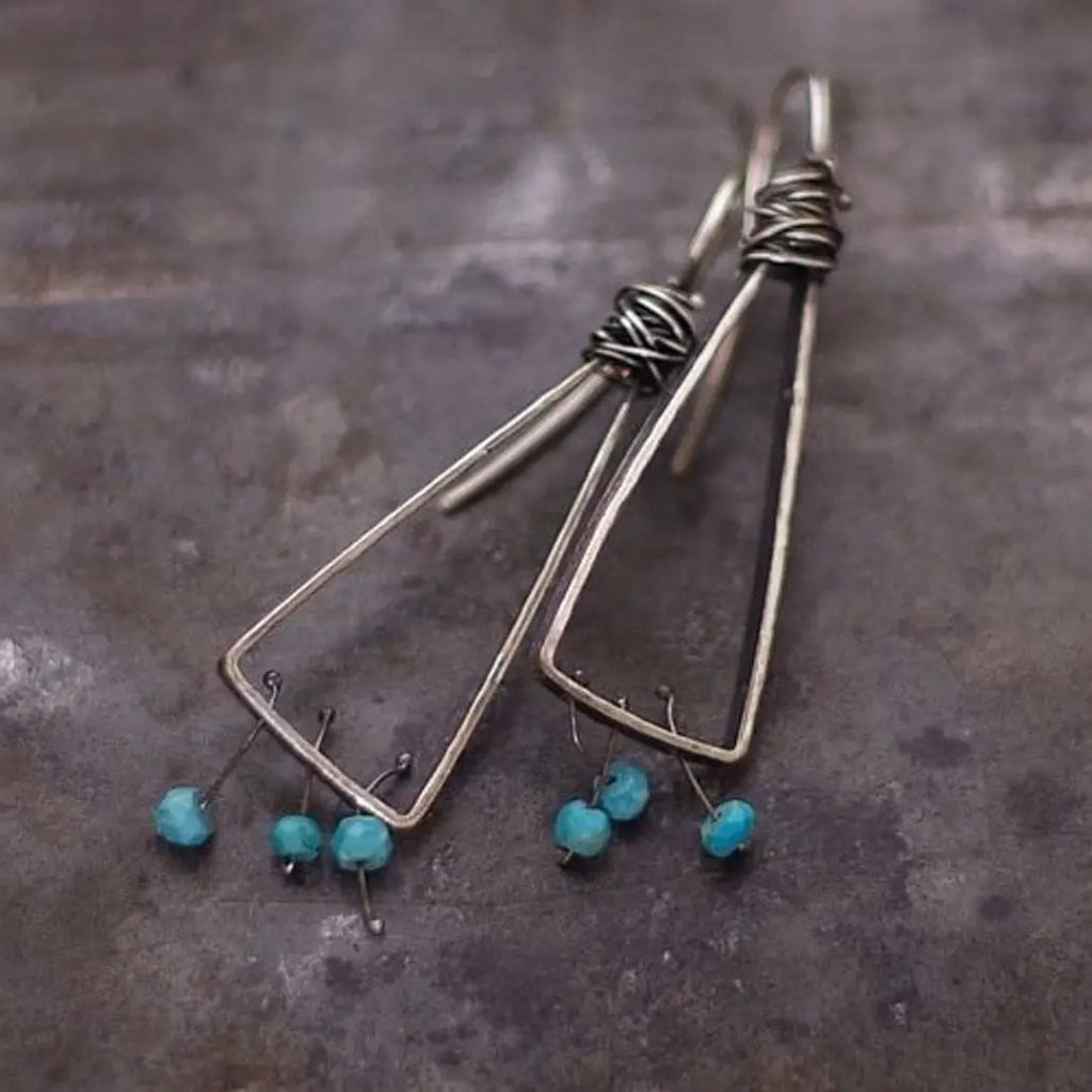 Vintage-Style Turquoise Bead Earrings