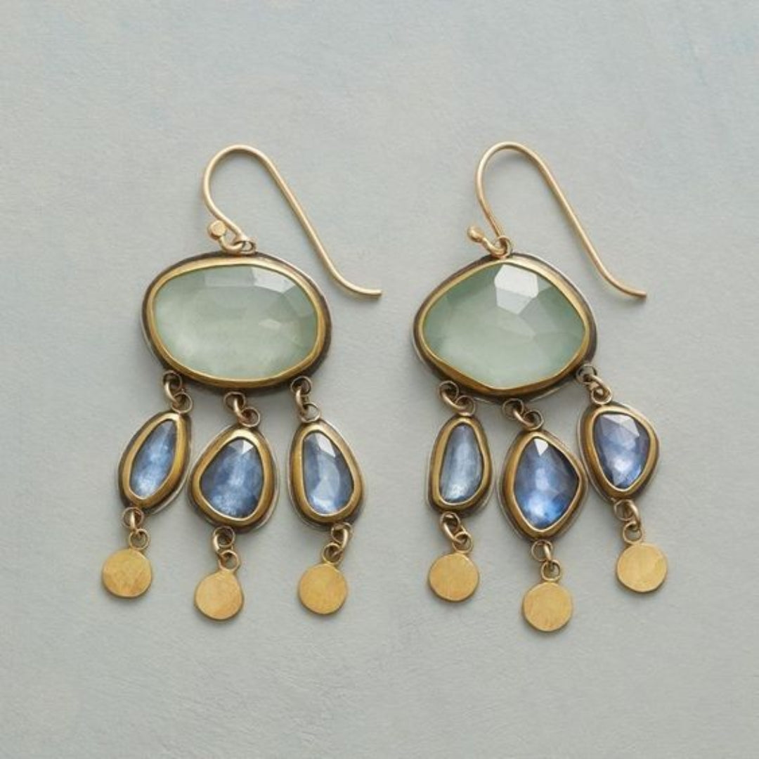 Vintage-Style Colourful Rain Stone Earrings
