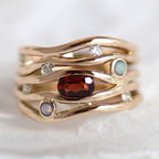 Vintage-Style Zirconia Thin Gold-Tone Ring