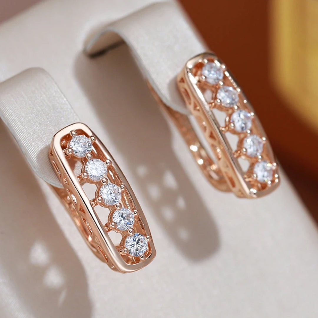 Bright Inlaid Crystal Earrings